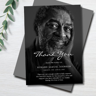Tarjeta De Agradecimiento Gracias Personalizado Funeral Foto Simpatía Pérdid