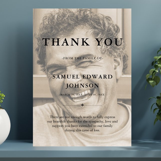Tarjeta De Agradecimiento Gracias Personalizado Funeral Foto Simpatía Pérdid (Subido por el creador)