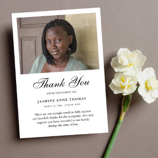 Tarjeta De Agradecimiento Gracias Personalizado Funeral Foto Simpatía Pérdid