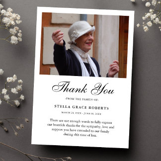 Tarjeta De Agradecimiento Gracias Personalizado Funeral Foto Simpatía Pérdid