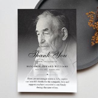 Tarjeta De Agradecimiento Gracias Personalizado Funeral Foto Solidaridad