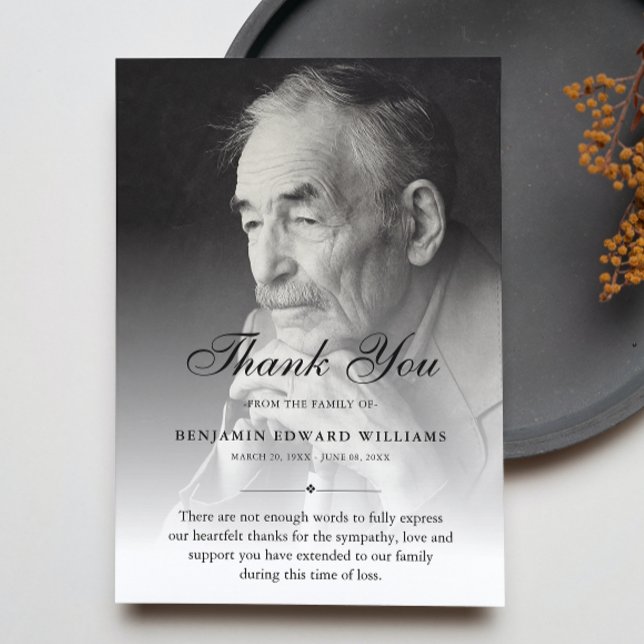 Tarjeta De Agradecimiento Gracias Personalizado Funeral Foto Solidaridad (Sympathy Thank You Photo Card)