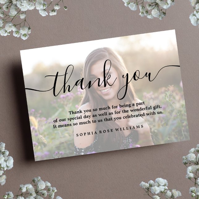 Tarjeta De Agradecimiento Gracias Personalizado Personalizada Foto Cumpleaño (Subido por el creador)