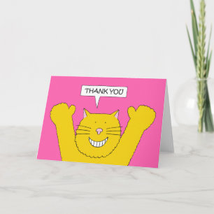 Tarjeta De Agradecimiento Gracias Personalizado Sonriente Ginger Cat