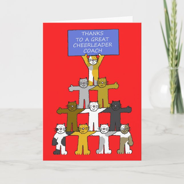 Tarjeta De Agradecimiento Gracias Personalizados de entrenador de animadores (Anverso)