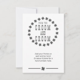 Tarjeta De Agradecimiento Gracias personalizados desde Groom y Groom