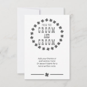 Tarjeta De Agradecimiento Gracias personalizados desde Groom y Groom