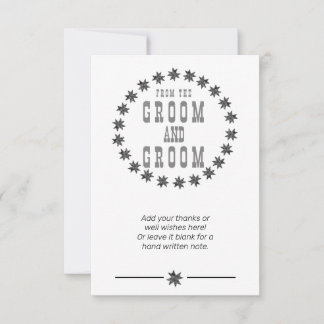 Tarjeta De Agradecimiento Gracias personalizados desde Groom y Groom