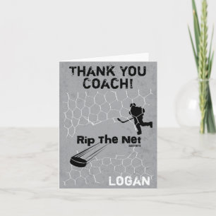 Tarjeta De Agradecimiento Gracias personalizados entrenadores de hockey desg