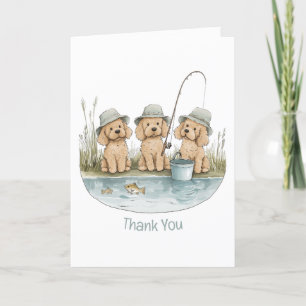 Tarjeta De Agradecimiento Gracias Pesca de Perros Goldendoodle