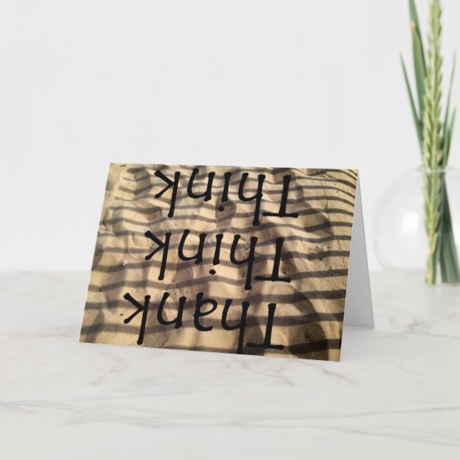 Tarjeta De Agradecimiento ¡Gracias! ¡Piensa! ¡Piensa! (Anverso)