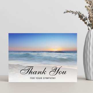 Tarjeta De Agradecimiento Gracias Playa Funeral Mar