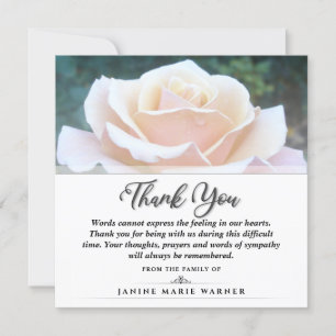 Tarjeta De Agradecimiento Gracias Plaza de la Rosa Blanca Funeral - Palabras