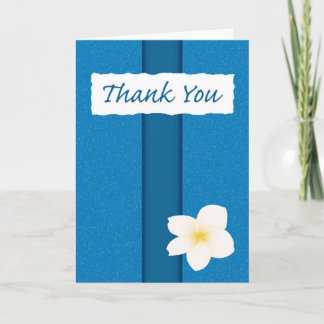 Tarjeta De Agradecimiento Gracias: Plumeria sobre azul
