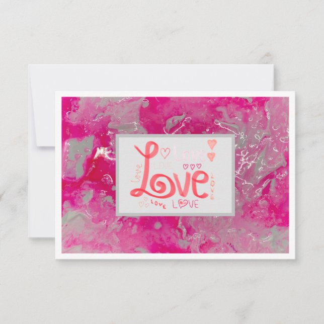 Tarjeta De Agradecimiento Gracias por amar a Notecard 3,5" x 5" - Rosa (Anverso)