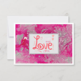 Tarjeta De Agradecimiento Gracias por amar a Notecard 3,5" x 5" - Rosa