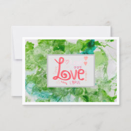Tarjeta De Agradecimiento Gracias por amar a Notecard 3,5" x 5" - Verde