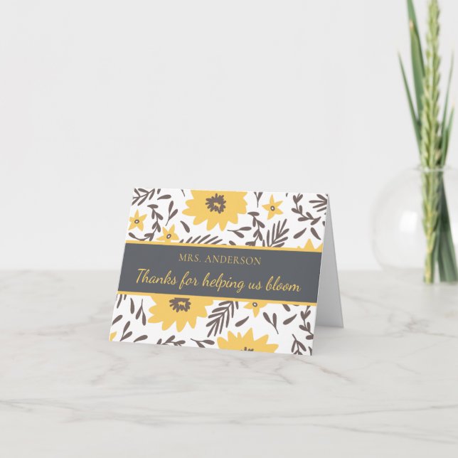 Tarjeta De Agradecimiento Gracias Por Ayudarnos A Bloom Teacher Gracias Tarj (Anverso)