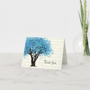 Tarjeta De Agradecimiento Gracias por bailar en el árbol azul de los floros