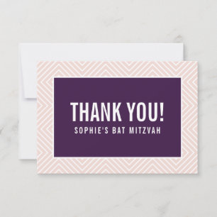 Tarjeta De Agradecimiento GRACIAS POR BAT MITZVAH, moderna planta de berenje
