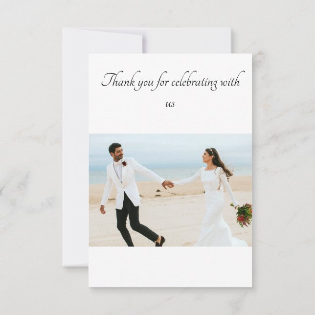 Tarjeta De Agradecimiento Gracias por celebrar con nosotros - Boda (Reverso)