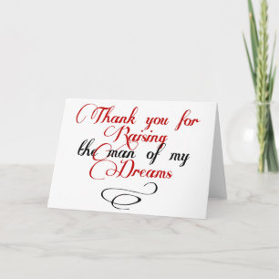 Tarjeta De Agradecimiento Gracias por criar al hombre de mis sueños