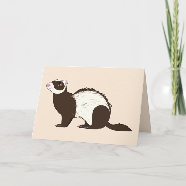 Tarjeta De Agradecimiento Gracias por cuidar de mí Ferret (Anverso)
