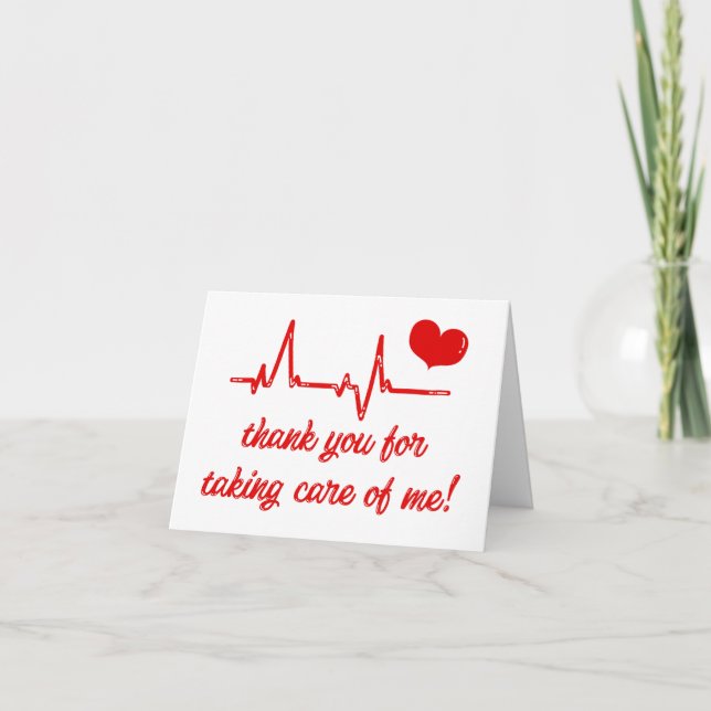 Tarjeta De Agradecimiento Gracias por cuidar de mi medicina Gracias (Anverso)