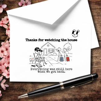 Tarjeta De Agradecimiento Gracias por cuidar la casa