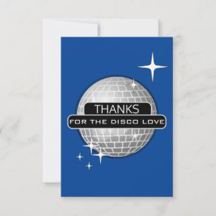 Tarjeta De Agradecimiento GRACIAS Por Cumpleaños Retro Bola de Amor Disco