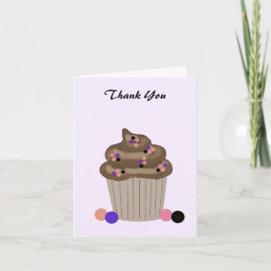 Tarjeta De Agradecimiento Gracias por Cupcake de Chocolate