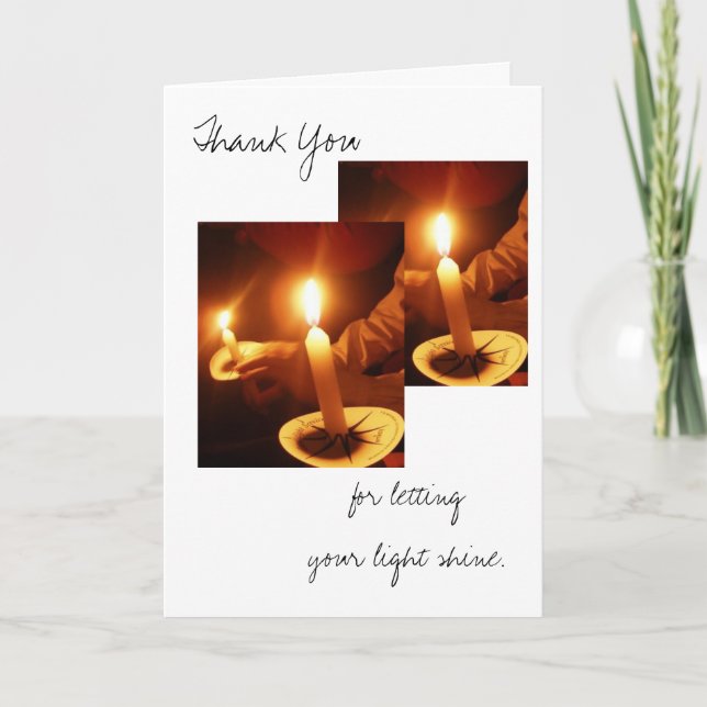 Tarjeta De Agradecimiento Gracias por dejar que tu luz brille. (Anverso)