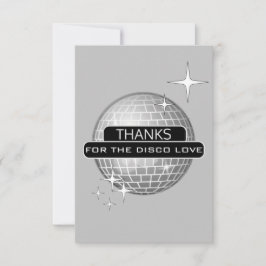 Tarjeta De Agradecimiento GRACIAS Por Disco Amor Baile Retro Cumpleaños