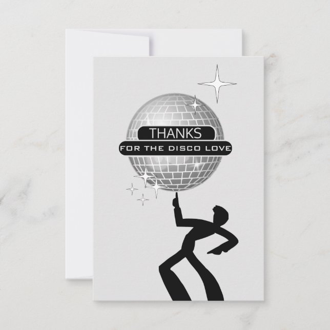 Tarjeta De Agradecimiento GRACIAS Por Disco Amor Gracioso Retro Cumpleaños (Anverso)