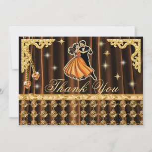 Tarjeta De Agradecimiento Gracias por el 80 cumpleaños con bailarines