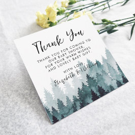 Tarjeta De Agradecimiento Gracias por el Baby Shower de los bosques rusos