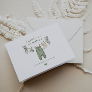Tarjeta De Agradecimiento Gracias por el baby shower de matcha verde salvia