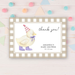 Tarjeta De Agradecimiento Gracias por el baby shower del patito lindo
