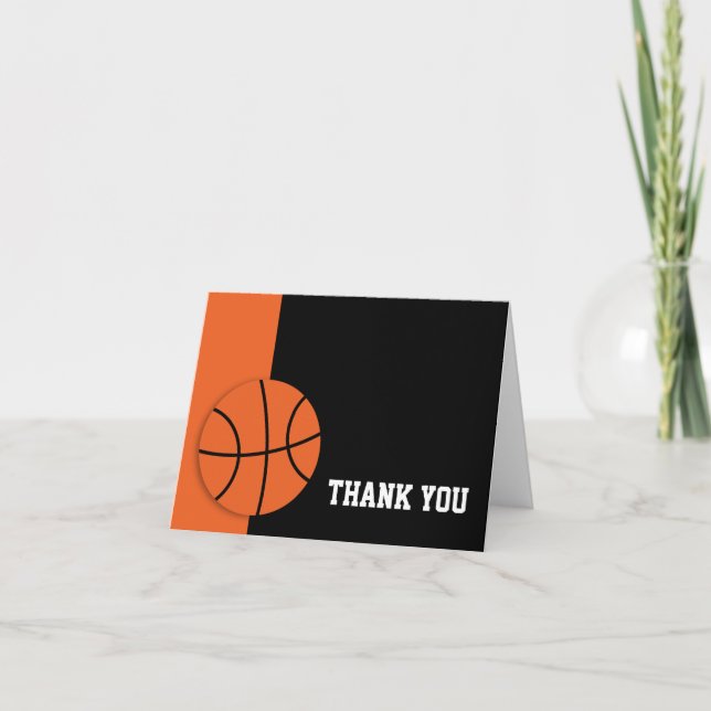 Tarjeta De Agradecimiento Gracias por el básquetbol (Anverso)