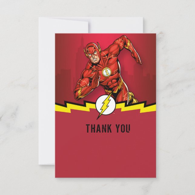 Tarjeta De Agradecimiento Gracias por el cumpleaños de Flash (Anverso)