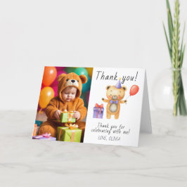 Tarjeta De Agradecimiento Gracias por el cumpleaños de nuestro pequeño oso