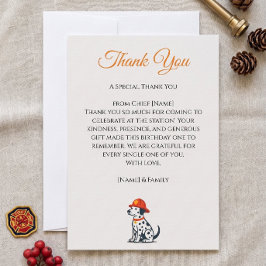 Tarjeta De Agradecimiento Gracias por el cumpleaños del bombero
