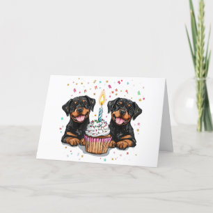 Tarjeta De Agradecimiento Gracias por el cumpleaños Rottweiler Dogs