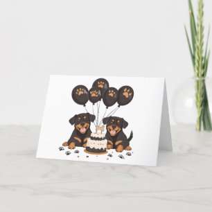 Tarjeta De Agradecimiento Gracias por el cumpleaños Rottweiler Dogs