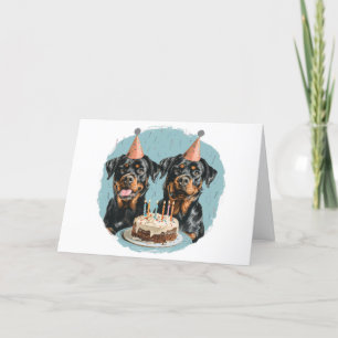 Tarjeta De Agradecimiento Gracias por el cumpleaños Rottweiler Dogs