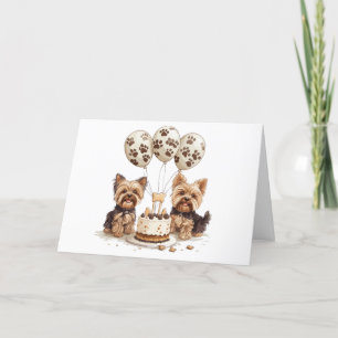 Tarjeta De Agradecimiento Gracias por el cumpleaños Yorkie Dog