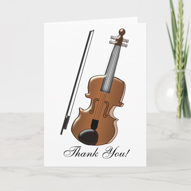 Tarjeta De Agradecimiento Gracias por el diseño de violines (Anverso)