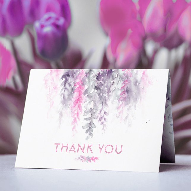 Tarjeta De Agradecimiento Gracias por el evento boda abstracto floral indigo (Subido por el creador)