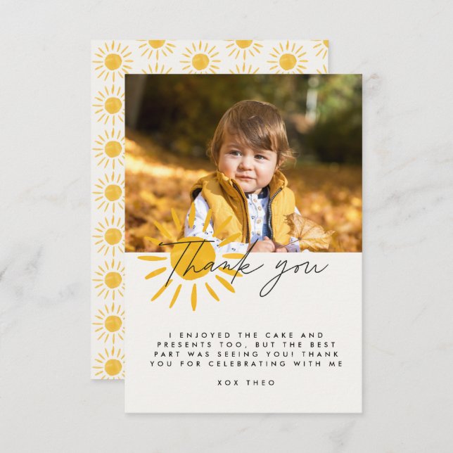 Tarjeta De Agradecimiento Gracias por el lindo cumpleaños de la acuarela (Anverso / Reverso)