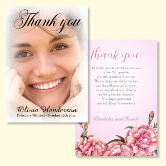 Tarjeta De Agradecimiento Gracias por el Memorial de Fotografía Blanca De Ca